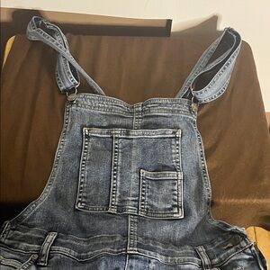 😄Silver coveralls distressed skinny jeans overalls